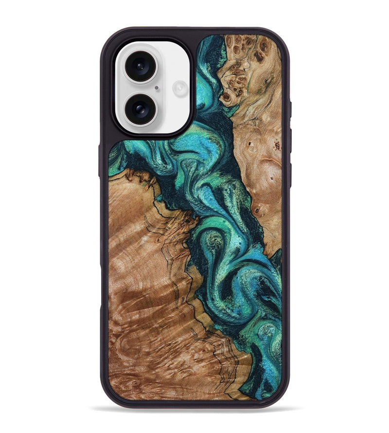 iPhone 16 Plus Wood Phone Case - Milena (Green, 801777)
