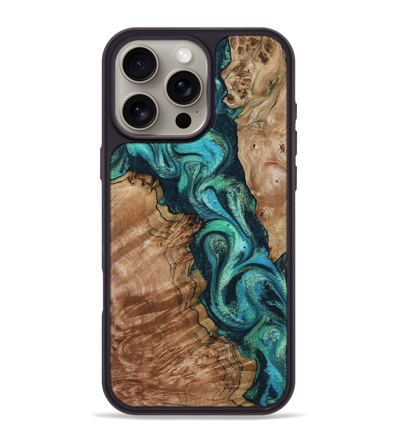 iPhone 16 Pro Max Wood Phone Case - Milena (Green, 801777)