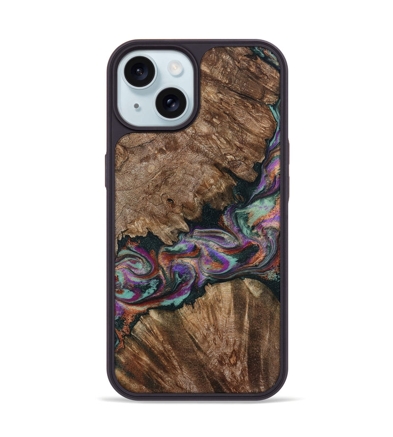 iPhone 15 Wood Phone Case - Casey (Green, 801778)