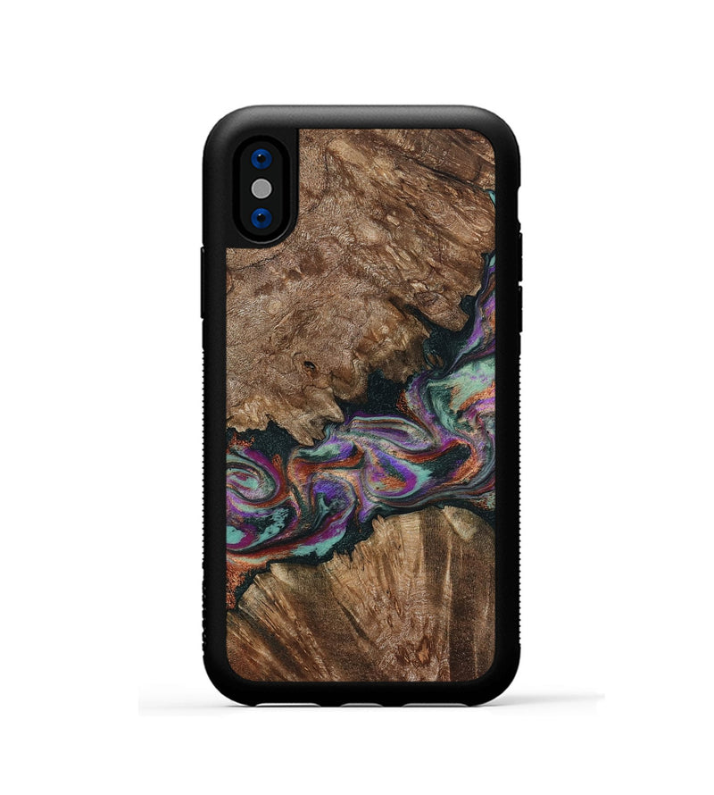 iPhone Xs Wood Phone Case - Casey (Green, 801778)