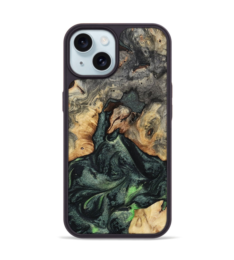 iPhone 15 Wood Phone Case - Darien (Green, 801780)