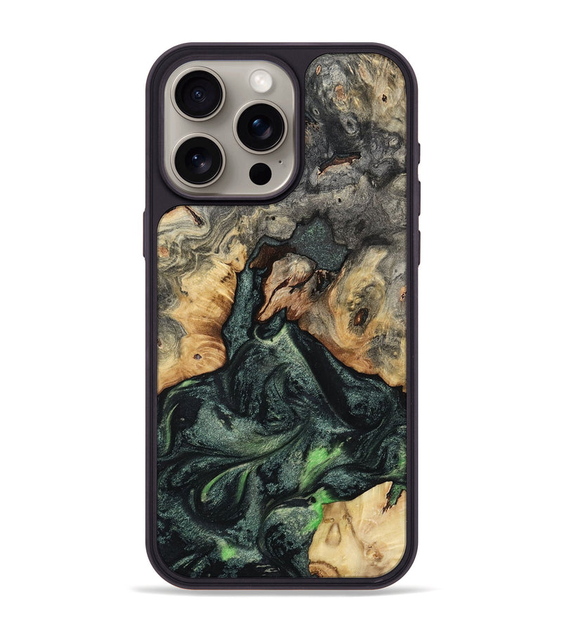 iPhone 15 Pro Max Wood Phone Case - Darien (Green, 801780)