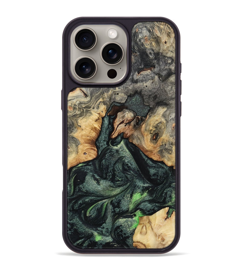 iPhone 16 Pro Max Wood Phone Case - Darien (Green, 801780)