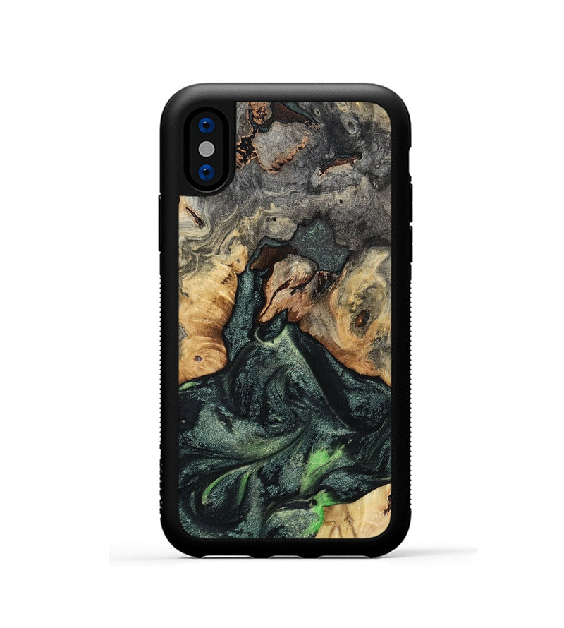 iPhone Xs Wood Phone Case - Darien (Green, 801780)