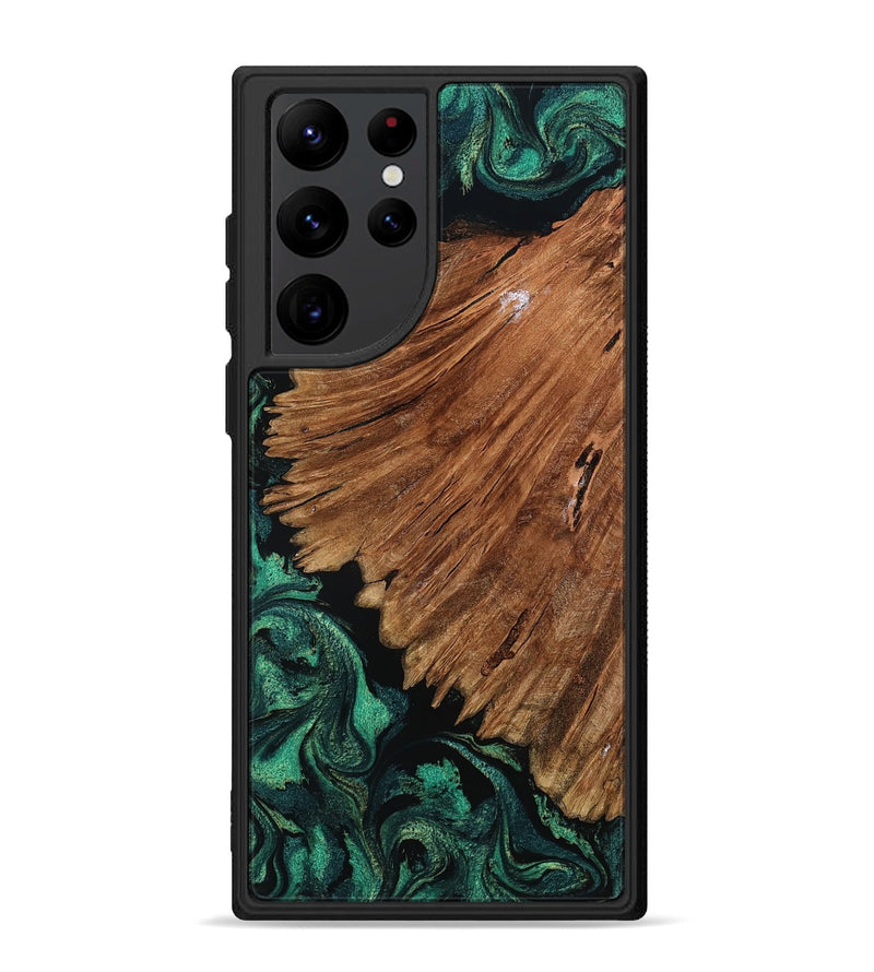 Galaxy S22 Ultra Wood Phone Case - Tyesha (Green, 801781)