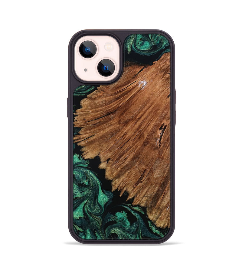 iPhone 14 Wood Phone Case - Tyesha (Green, 801781)