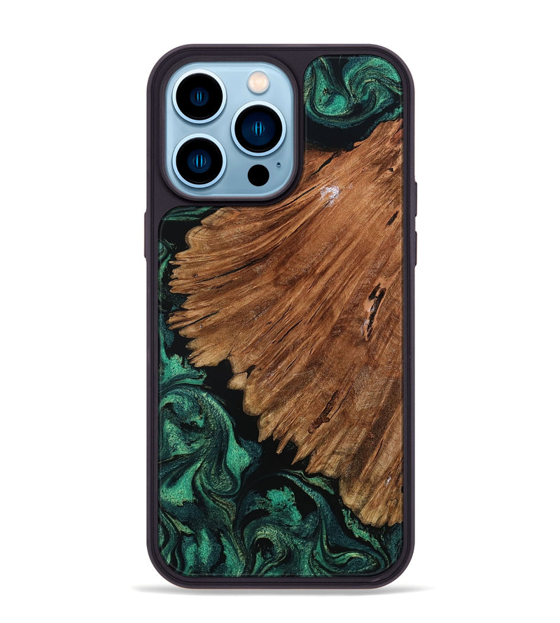 iPhone 14 Pro Max Wood Phone Case - Tyesha (Green, 801781)