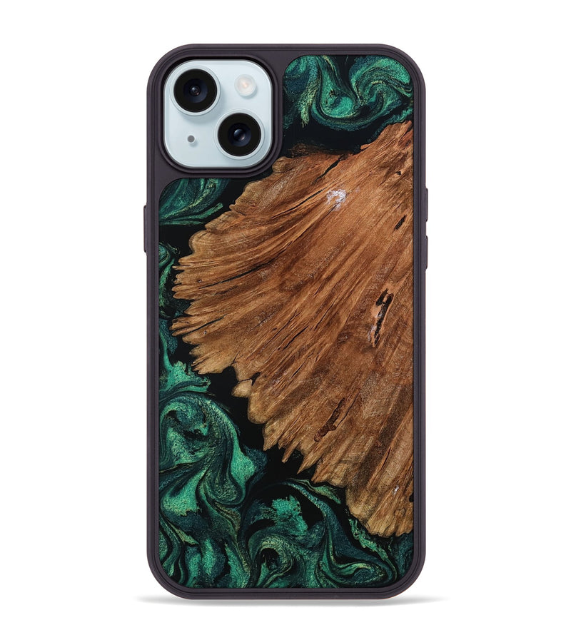 iPhone 15 Plus Wood Phone Case - Tyesha (Green, 801781)