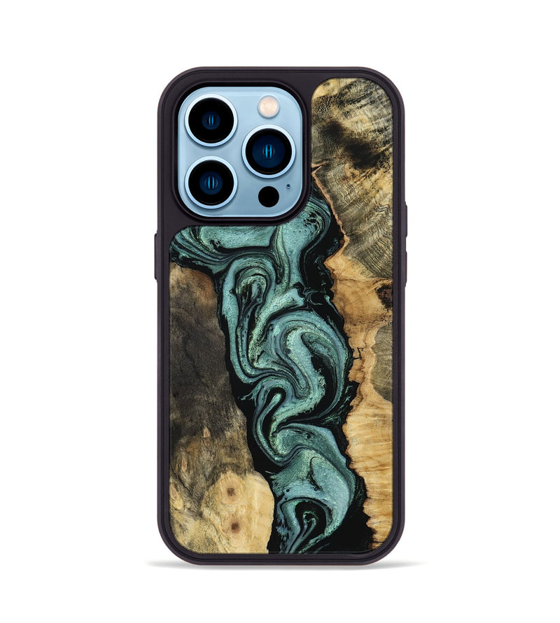 iPhone 14 Pro Wood Phone Case - Meaghan (Green, 801782)