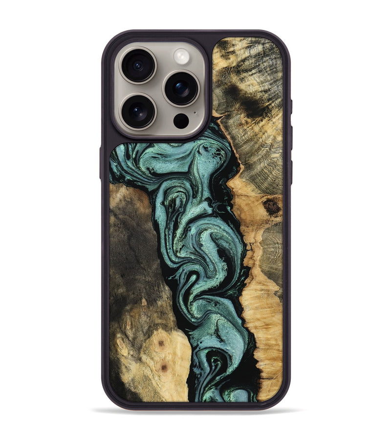 iPhone 15 Pro Max Wood Phone Case - Meaghan (Green, 801782)
