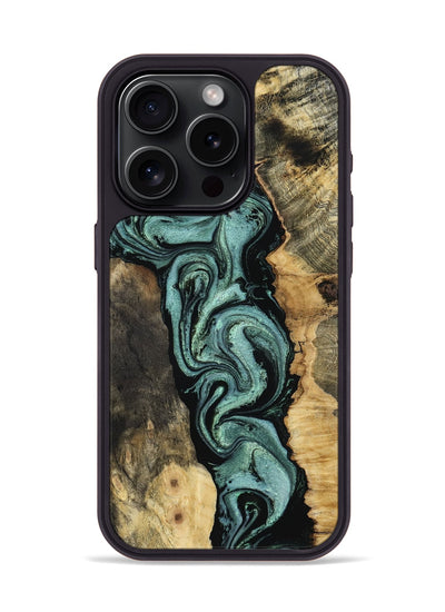 iPhone 15 Pro Wood Phone Case - Meaghan (Green, 801782)