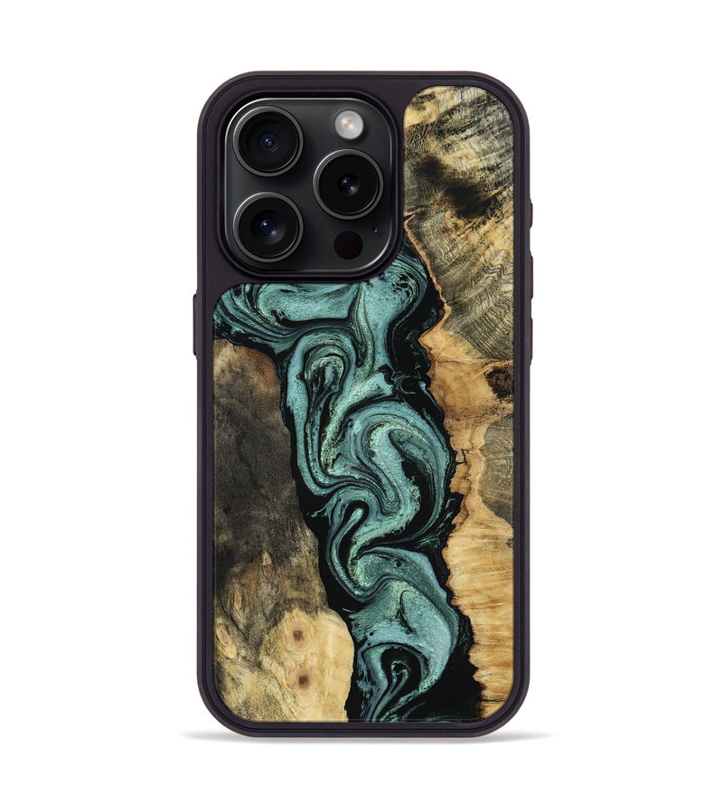 iPhone 15 Pro Wood Phone Case - Meaghan (Green, 801782)