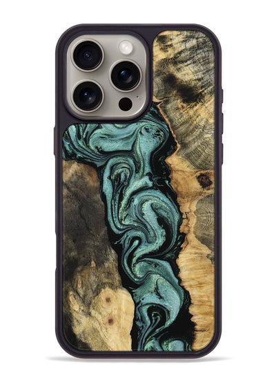 iPhone 16 Pro Max Wood Phone Case - Meaghan (Green, 801782)
