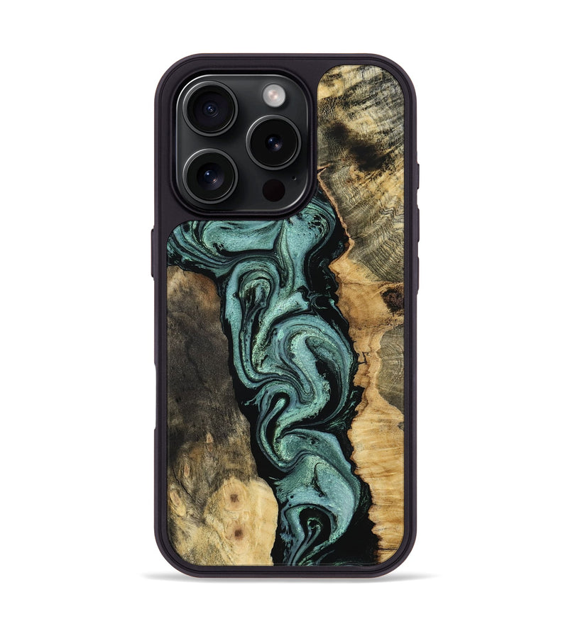 iPhone 16 Pro Wood Phone Case - Meaghan (Green, 801782)