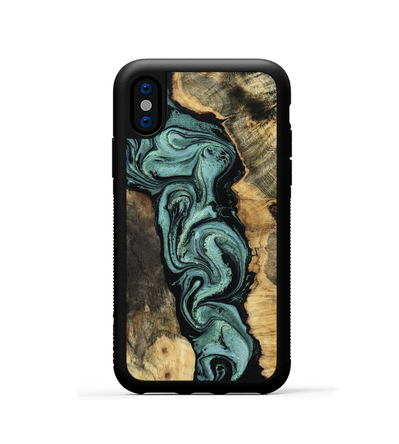 iPhone Xs Wood Phone Case - Meaghan (Green, 801782)