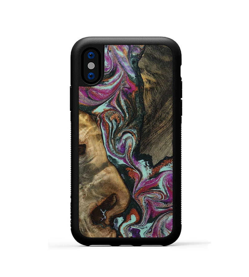 iPhone Xs Wood Phone Case - Vern (Green, 801784)