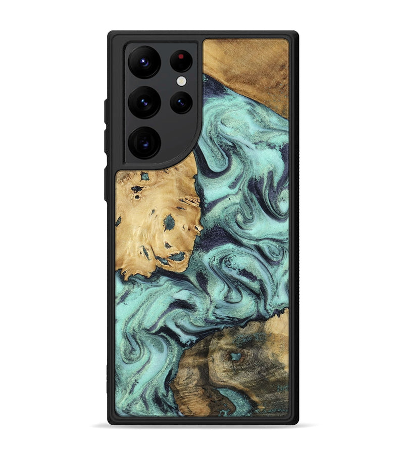 Galaxy S22 Ultra Wood Phone Case - Shirlee (Green, 801785)