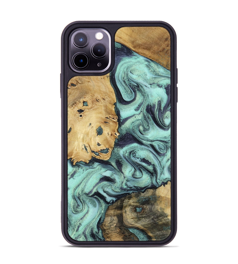 iPhone 11 Pro Max Wood Phone Case - Shirlee (Green, 801785)
