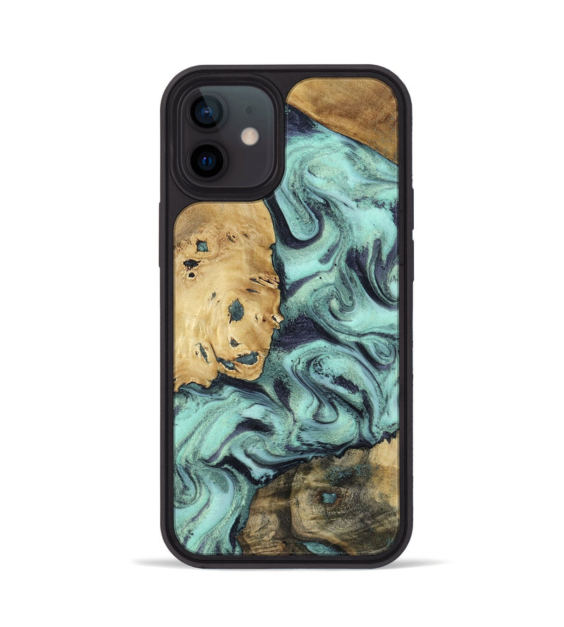 iPhone 12 Wood Phone Case - Shirlee (Green, 801785)