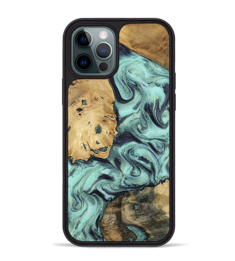 iPhone 12 Pro Max Wood Phone Case - Shirlee (Green, 801785)