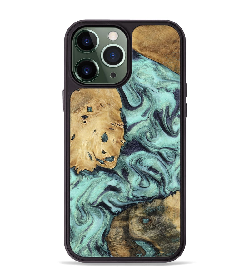 iPhone 13 Pro Max Wood Phone Case - Shirlee (Green, 801785)