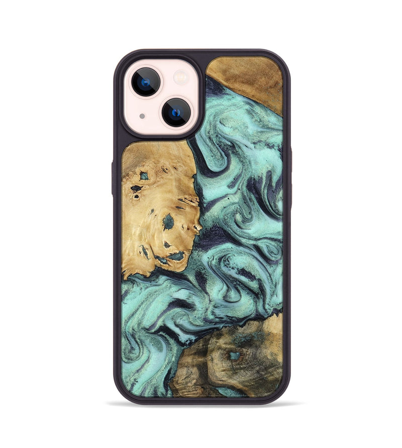iPhone 14 Wood Phone Case - Shirlee (Green, 801785)