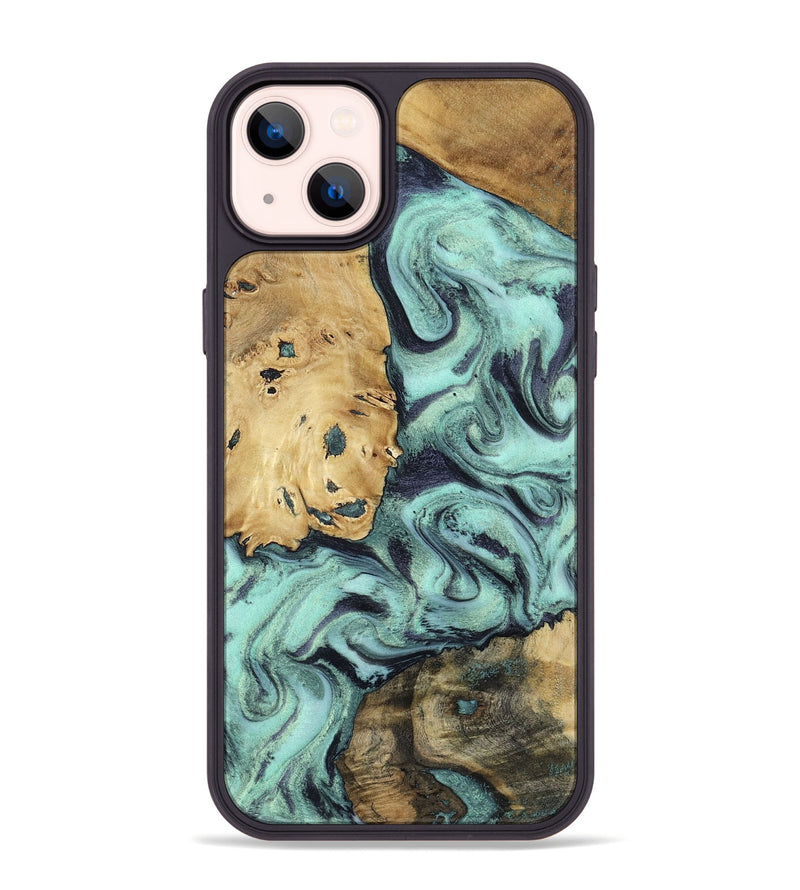 iPhone 14 Plus Wood Phone Case - Shirlee (Green, 801785)