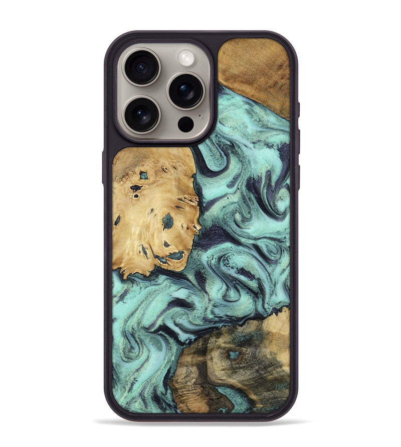 iPhone 15 Pro Max Wood Phone Case - Shirlee (Green, 801785)