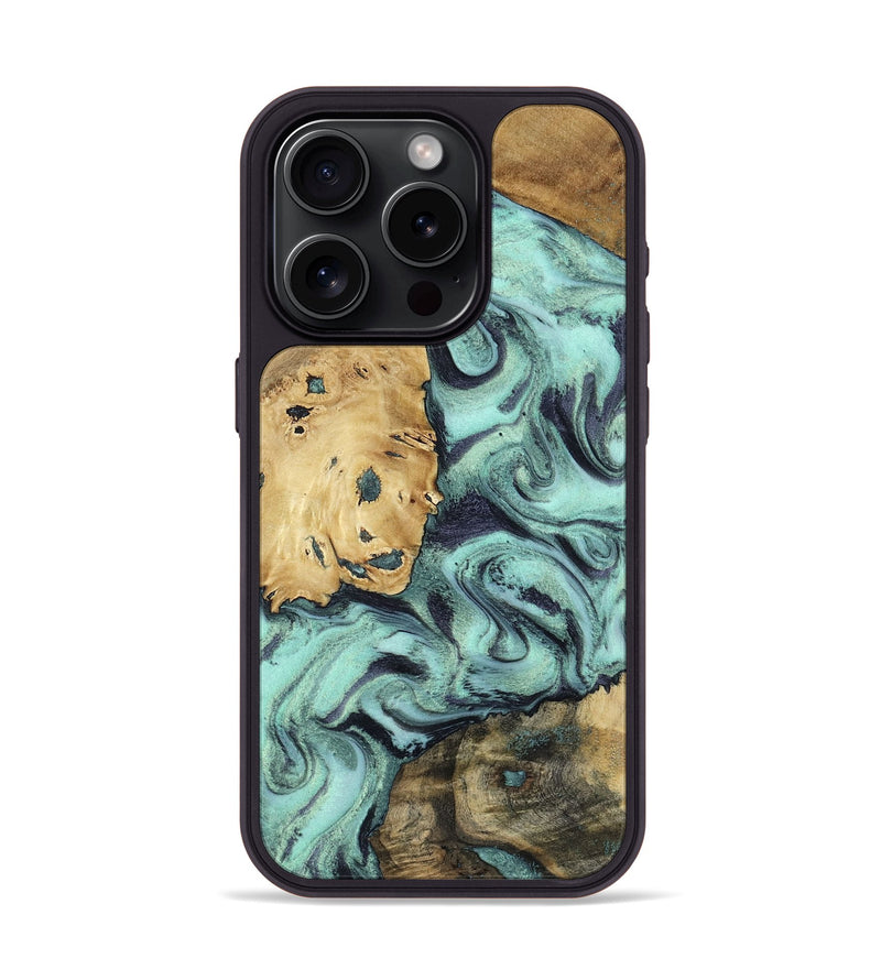 iPhone 15 Pro Wood Phone Case - Shirlee (Green, 801785)