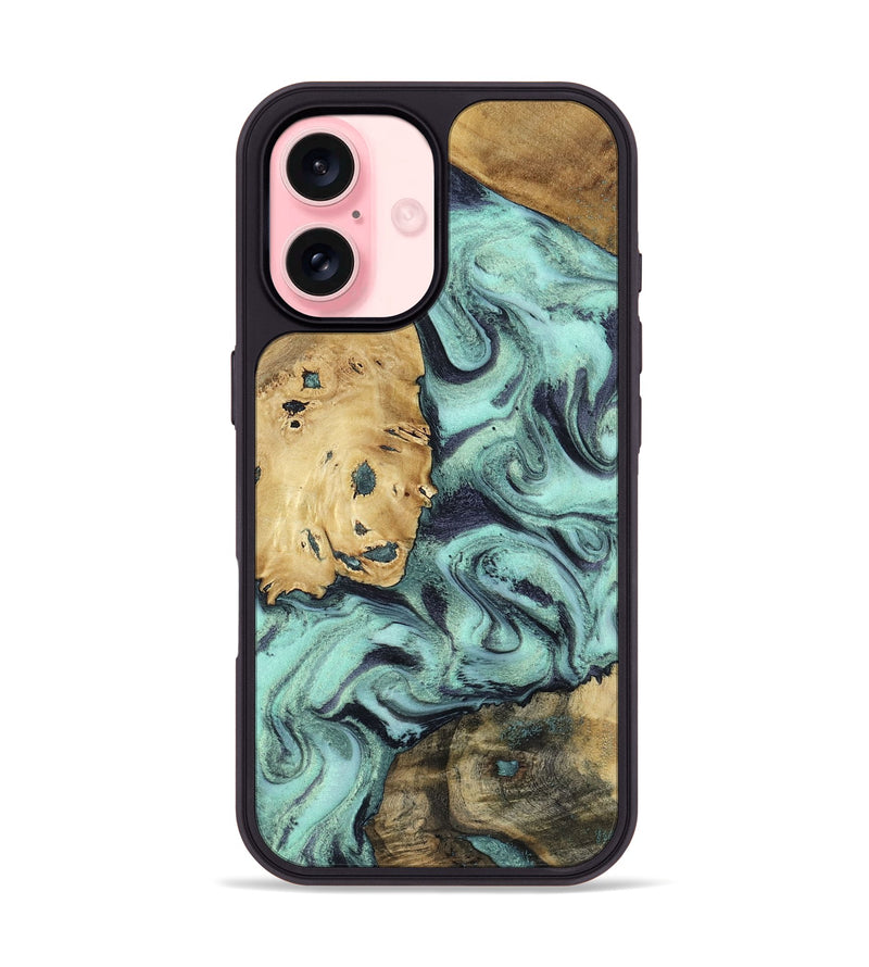 iPhone 16 Wood Phone Case - Shirlee (Green, 801785)