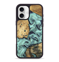 iPhone 16 Plus Wood Phone Case - Shirlee (Green, 801785)