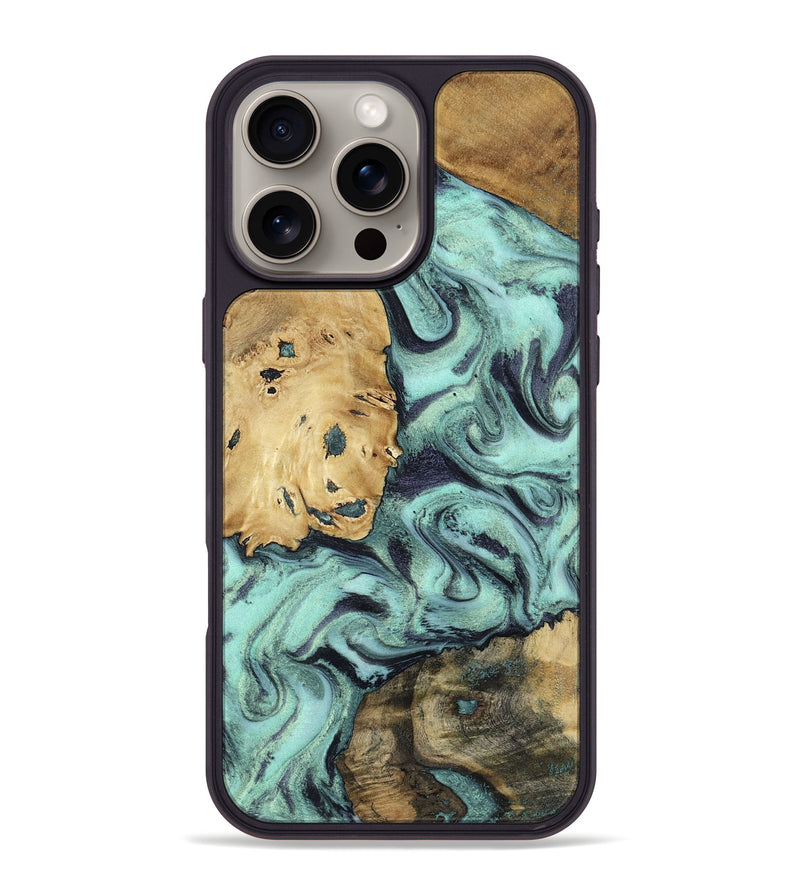 iPhone 16 Pro Max Wood Phone Case - Shirlee (Green, 801785)