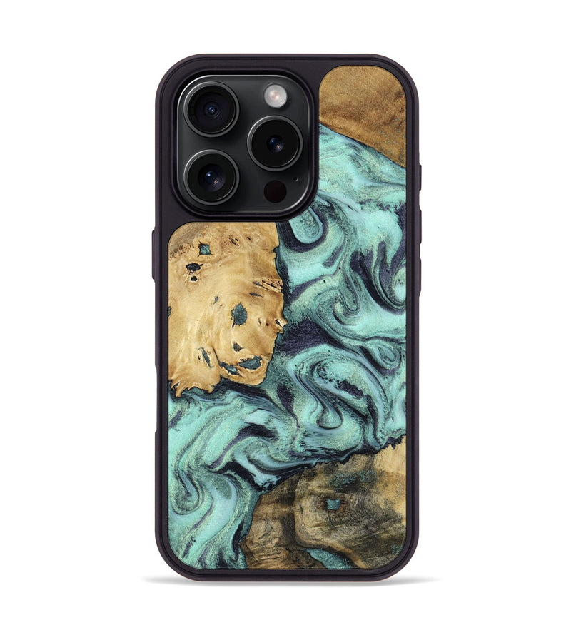 iPhone 16 Pro Wood Phone Case - Shirlee (Green, 801785)
