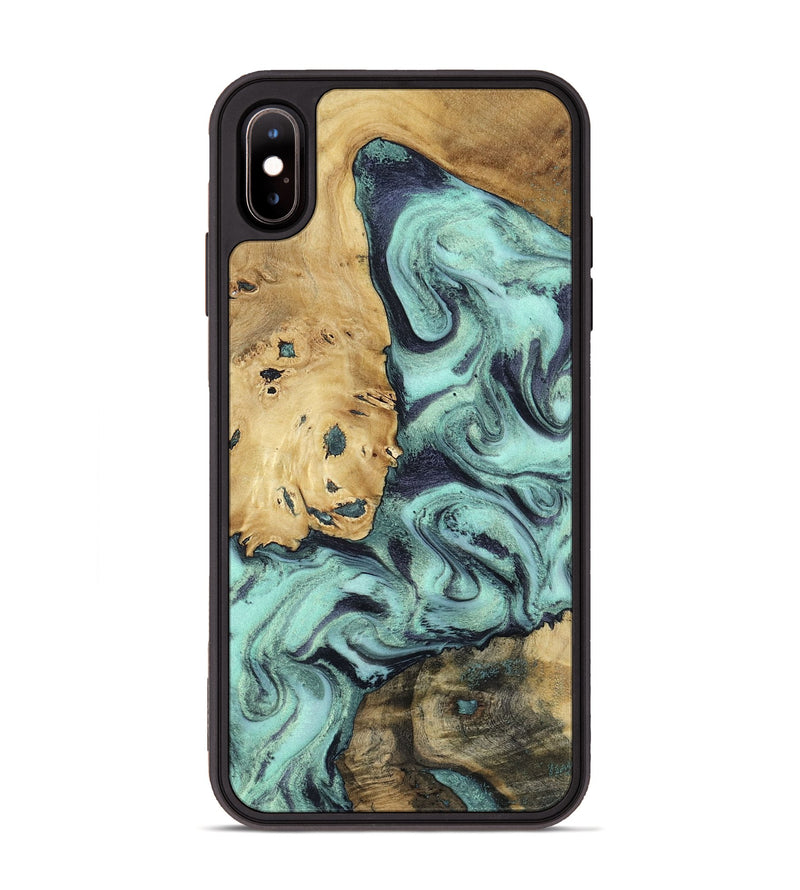 iPhone Xs Max Wood Phone Case - Shirlee (Green, 801785)