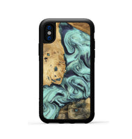 iPhone Xs Wood Phone Case - Shirlee (Green, 801785)