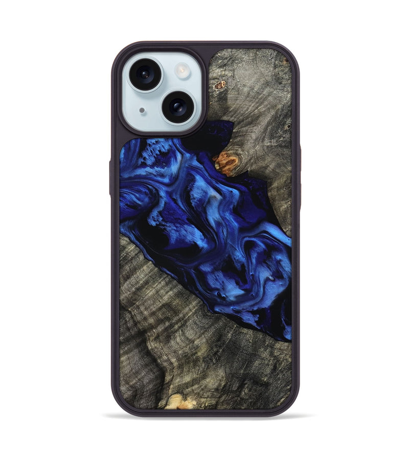 iPhone 15 Wood Phone Case - Miller (Blue, 801797)