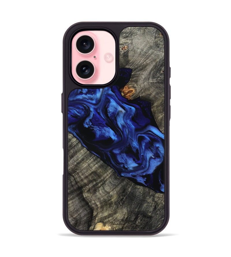 iPhone 16 Wood Phone Case - Miller (Blue, 801797)