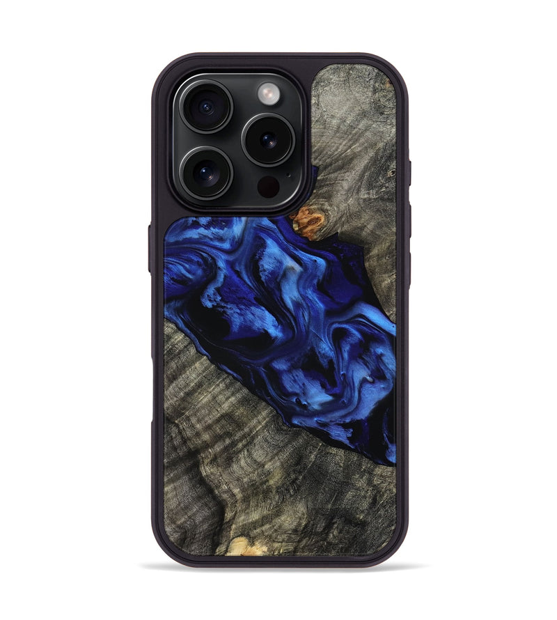 iPhone 16 Pro Wood Phone Case - Miller (Blue, 801797)