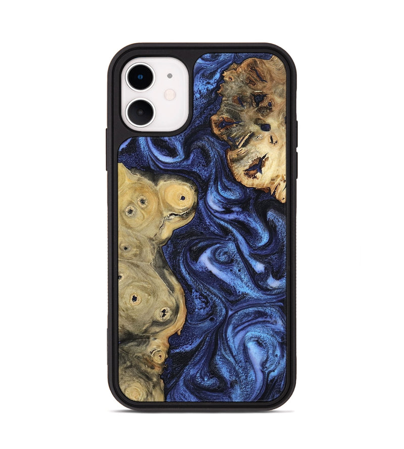 iPhone 11 Wood Phone Case - Seven (Blue, 801798)