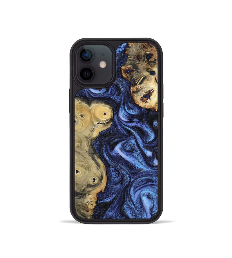 iPhone 12 mini Wood Phone Case - Seven (Blue, 801798)