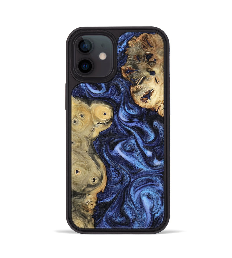 iPhone 12 Wood Phone Case - Seven (Blue, 801798)