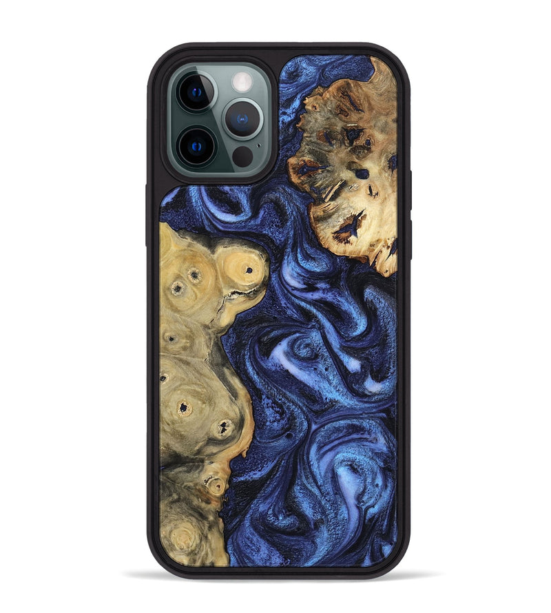 iPhone 12 Pro Max Wood Phone Case - Seven (Blue, 801798)