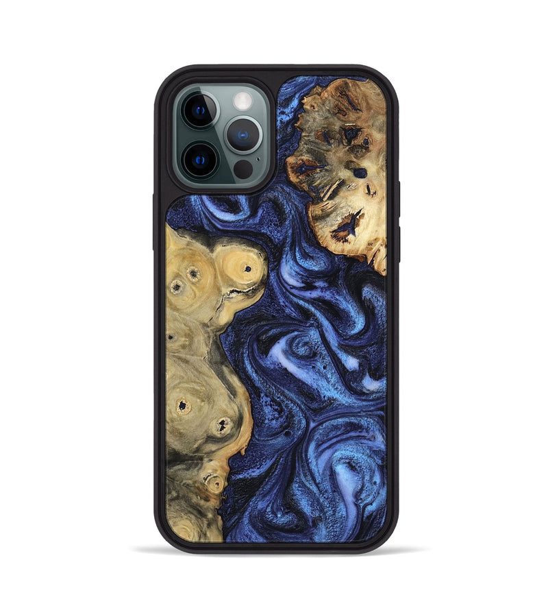 iPhone 12 Pro Wood Phone Case - Seven (Blue, 801798)