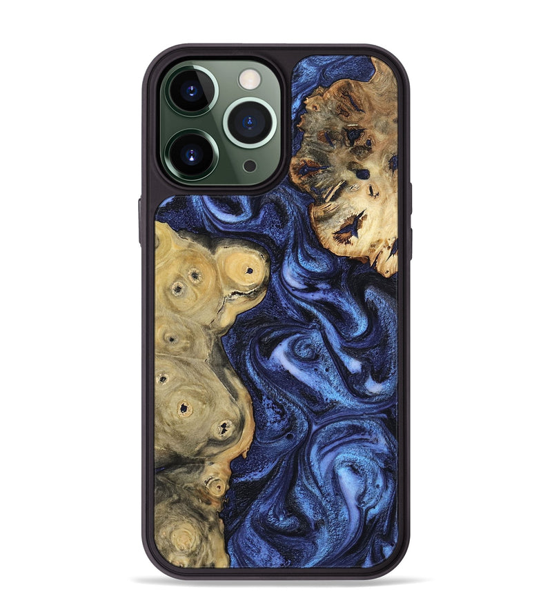 iPhone 13 Pro Max Wood Phone Case - Seven (Blue, 801798)