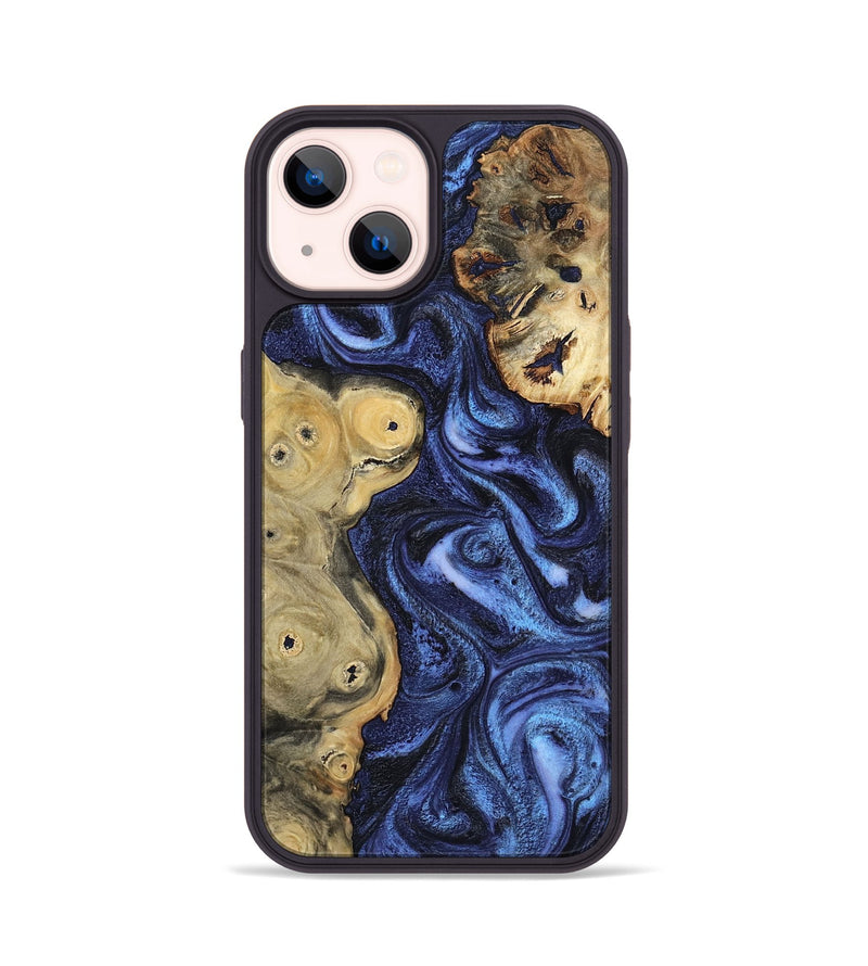 iPhone 14 Wood Phone Case - Seven (Blue, 801798)