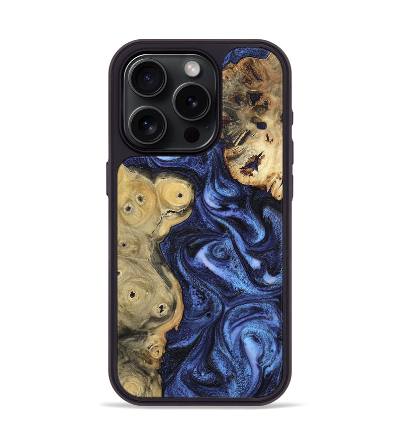 iPhone 15 Pro Wood Phone Case - Seven (Blue, 801798)