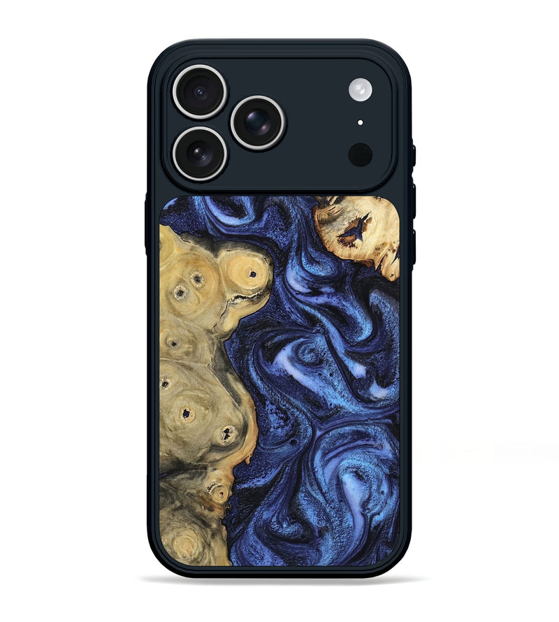 iPhone 17 Pro Max Wood Phone Case - Seven (Blue, 801798)