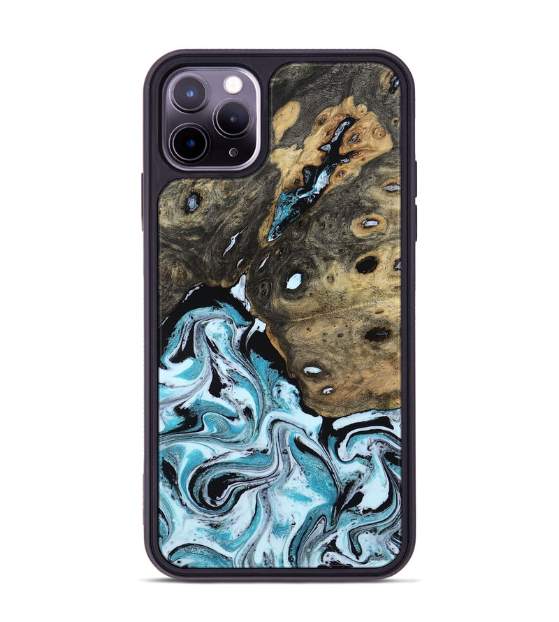 iPhone 11 Pro Max Wood Phone Case - Ethan (Blue, 801799)