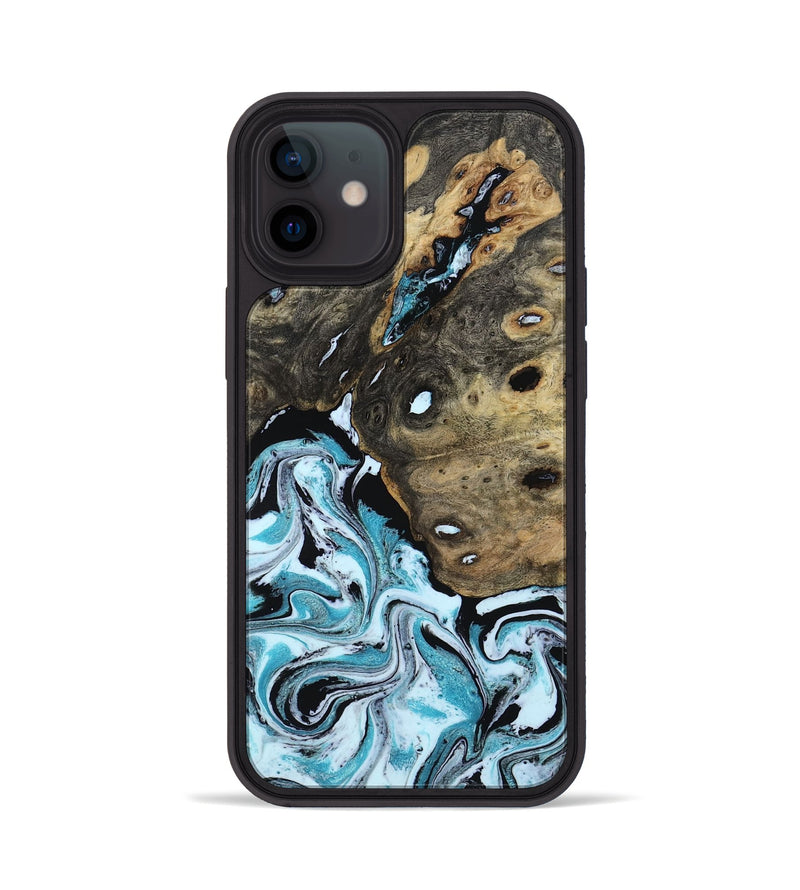 iPhone 12 Wood Phone Case - Ethan (Blue, 801799)