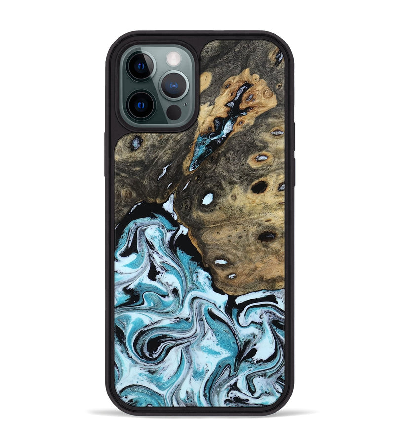 iPhone 12 Pro Max Wood Phone Case - Ethan (Blue, 801799)